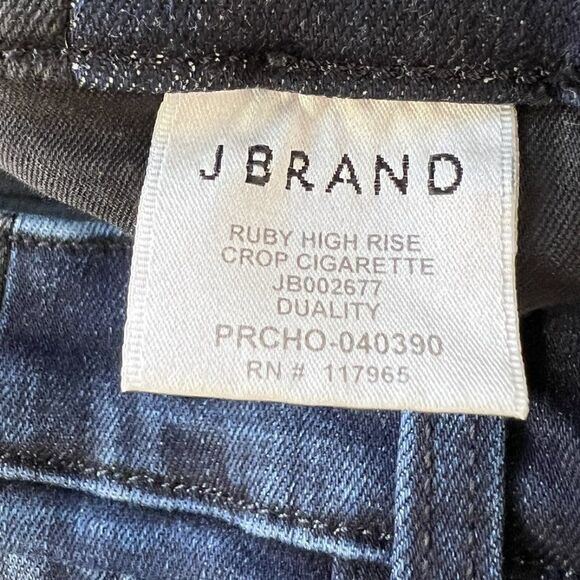 J Brand Ruby High Rise Cigarette Raw Hem Crop Jeans in Duality - Picture 8 of 10